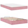vidaXL Bedframe met matras met matras 2 pcs Roze Fluweel
