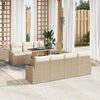 vidaXL Tuin Sofa Set met kussen met opslag 8 pcs Beige poly rattan