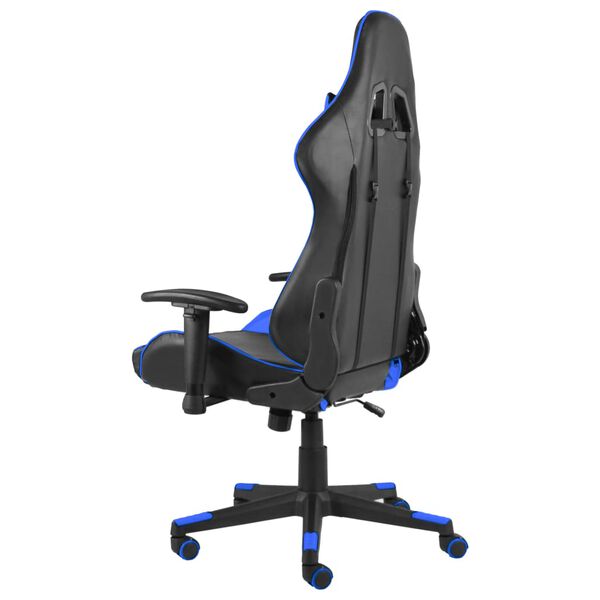 vidaXL Gamestoel draaibaar PVC blauw