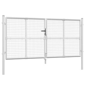 vidaXL Tuinhek van gaas zilverkleurig 300x125 cm gegalvaniseerd staal