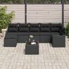 vidaXL Tuin Sofa Set met kussen 8 pcs Zwart Poly riet