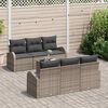 vidaXL Tuin Sofa Set met opslag met kussen 7 pcs Grijs poly rattan