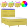 vidaXL Boxspring met matras en LED stof groen 140x200 cm