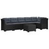 vidaXL 6-Zits Tuin Sofa met Kussens Rattan Look PP Antraciet