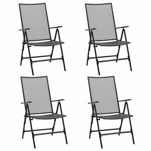 vidaXL Opklapbare stoelen van gaas, 4 stuks, staal, antraciet