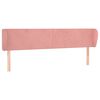 vidaXL Hoofdbord met randen 203x23x78/88 cm fluweel roze