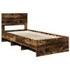 vidaXL Bedframe met hoofdeinde Gerookt eiken 90 x 200 cm Bewerkt hout