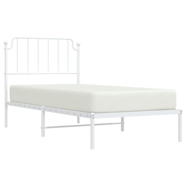 vidaXL Bedframe met hoofdbord metaal wit 90x190 cm