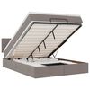 vidaXL Bed poef met matras en LED's 140x190 cm stof taupe