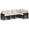 vidaXL Tuinbankenset 5 st Zwart en Cream Wit poly rattan