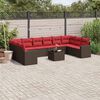 vidaXL 11-delige Loungeset met kussens poly rattan bruin