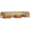 vidaXL Buiten bankenset met kussen 8 pcs Natuurlijk en Beige