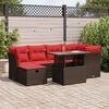 vidaXL 7-delige Loungeset met kussens poly rattan acacia bruin