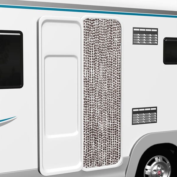 vidaXL Vliegengordijn 56x200 cm chenille bruin en wit