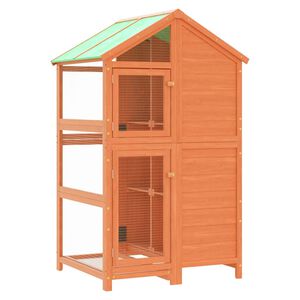 vidaXL Voli&egrave;re 97x81x152 cm massief grenenhout bruin