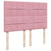 vidaXL Ottoman bed met matrassen en LED's 140x190cm fluweel roze