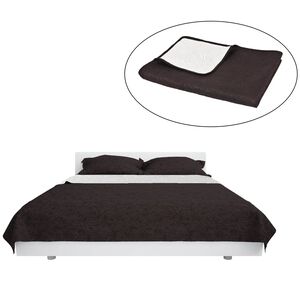 vidaXL Bedsprei dubbelzijdig 170x210 cm quilt cr&egrave;me en bruin