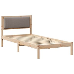 vidaXL Bedframe met hoofdeinde Taupe 90 x 200 cm Massief grenenhout