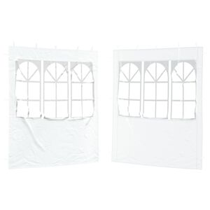 vidaXL Party Tent Zijwand 2 st 200 x 195 cm Wit PE en staal