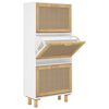 vidaXL Schoenenkast 52x25x115 cm bewerkt hout en natuurlijk rattan wit