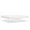 vidaXL Bedframe met hoofd- en voeteneinde metaal wit 193x203 cm