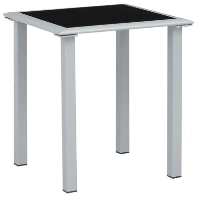 klein voordeel middag vidaXL Tuintafel 41x41x45 cm staal en glas zwart en zilverkleurig online  kopen | vidaXL.be