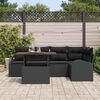 vidaXL Tuin Sofa Set met kussen 6 pcs Zwart