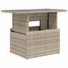 vidaXL Tuintafel met glazen blad 100x55x73 cm poly rattan lichtgrijs