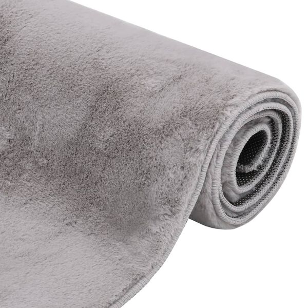 vidaXL Vloerkleed 200x300 cm kunstkonijnenbont grijs