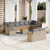 vidaXL 13-delige Loungeset met kussens poly rattan gemengd beige