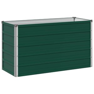 vidaXL Verhoogd Tuinbed Groen 100 x 40 x 55 cm koudgewalst stalen