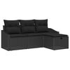 vidaXL Bankstel 4 st Zwart poly rattan