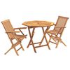 vidaXL 3-delige opvouwbare bistroset voor in de tuin 3 st Naturel