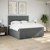 vidaXL Boxspring met matras stof donkergrijs 180x200 cm