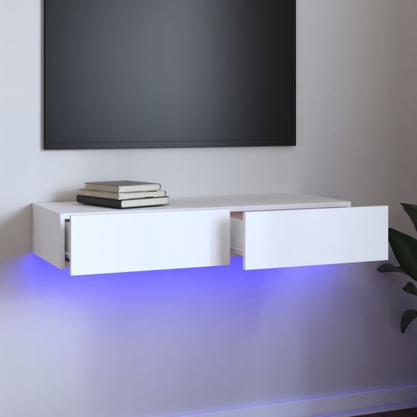 vidaXL Tv-meubel met LED-verlichting 90x35x15,5 cm wit