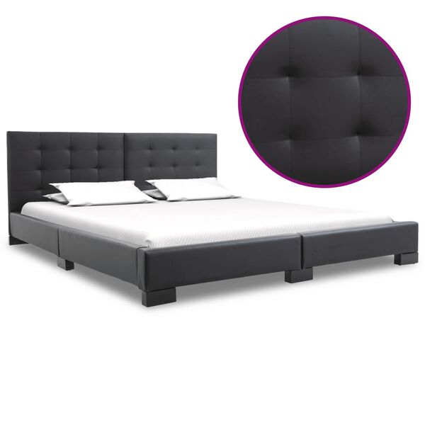 vidaXL Bedframe zonder matras zwart kunstleer 200x160 cm