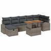 vidaXL Tuin Sofa Set met kussen met opslag 8 pcs Grijs Poly riet