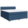 vidaXL Boxspring met matras stof blauw 180x200 cm