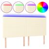 vidaXL Hoofdbord LED 180x5x118/128 cm kunstleer cr&egrave;mekleurig