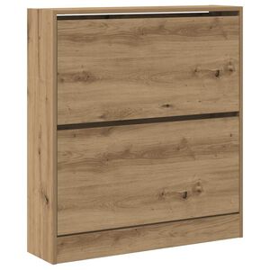 vidaXL Schoenenkast 80 x 21 x 87,5 cm Bewerkt hout Gerookt eiken