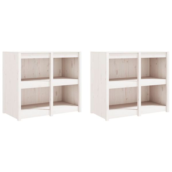 vidaXL Keukenkasten voor buiten 4 st massief grenenhout wit