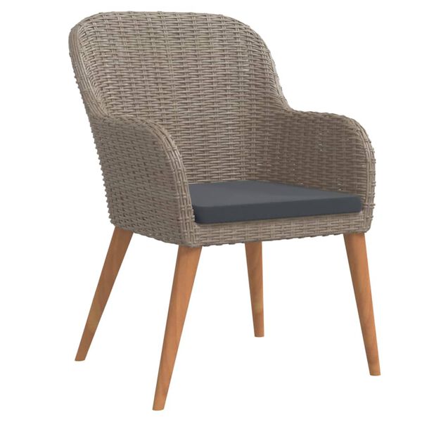 vidaXL 9-delige Tuinset met kussens bruin