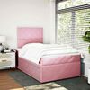 vidaXL Boxspring met matras fluweel roze 120x190 cm