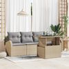 vidaXL Tuin Sofa Set met kussen 5 pcs Beige Poly riet