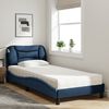 vidaXL Bed met matras "Hvar" stof blauw 90x190 cm