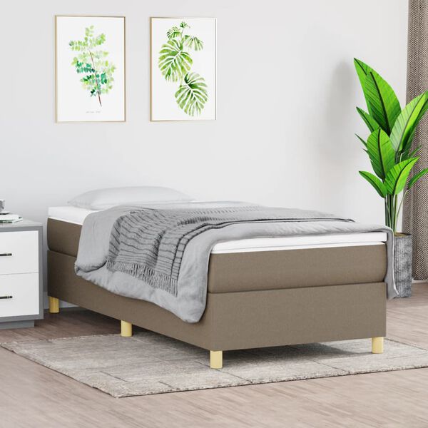 vidaXL Boxspring bed 90x200 cm stof taupe