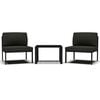vidaXL 3-delige Loungeset met kussens aluminium antracietkleurig