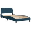 vidaXL Bedframe met LED zonder matras "Hanko" fluweel blauw 100x200 cm
