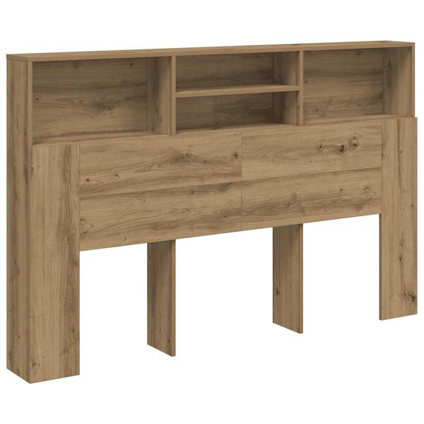 vidaXL Hoofdbordkast 160x19x103,5cm bewerkt hout artisanaal eikenkleur