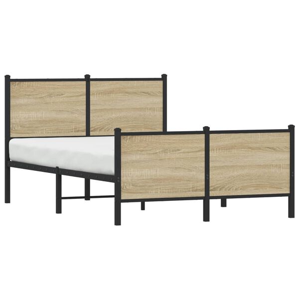 vidaXL Bedframe zonder matras metaal sonoma eikenkleurig 120x190 cm
